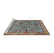 Sideview of Machine Washable Traditional Dark Gray Rug, wshtr2196