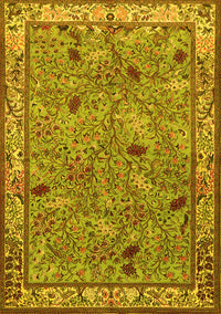 Animal Yellow Traditional Rug, tr2196yw