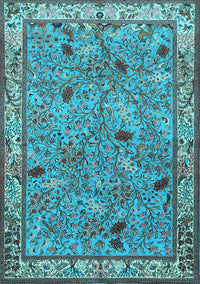 Animal Light Blue Traditional Rug, tr2196lblu