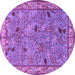 Round Animal Purple Traditional Rug, tr2196pur