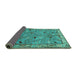 Sideview of Animal Turquoise Traditional Rug, tr2196turq