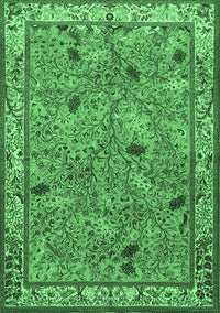 Animal Emerald Green Traditional Rug, tr2196emgrn