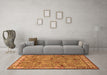 Machine Washable Animal Orange Traditional Area Rugs in a Living Room, wshtr2196org