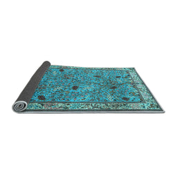 Sideview of Animal Light Blue Traditional Rug, tr2196lblu