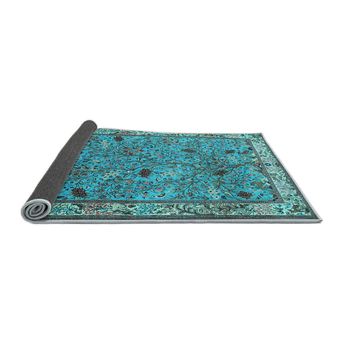 Sideview of Animal Light Blue Traditional Rug, tr2196lblu