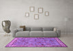 Machine Washable Animal Purple Traditional Area Rugs in a Living Room, wshtr2196pur