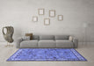 Machine Washable Animal Blue Traditional Rug in a Living Room, wshtr2196blu