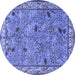 Round Animal Blue Traditional Rug, tr2196blu