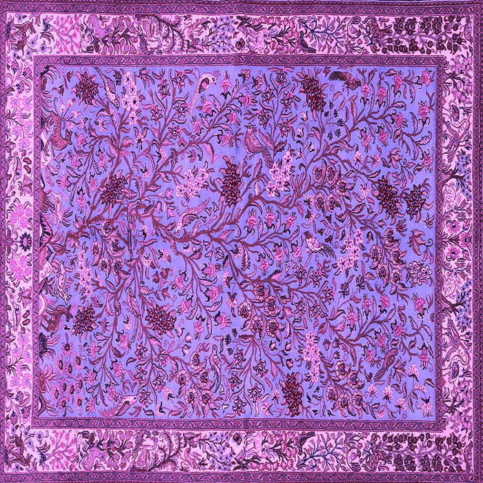 Square Animal Purple Traditional Rug, tr2196pur
