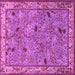 Square Animal Pink Traditional Rug, tr2196pnk