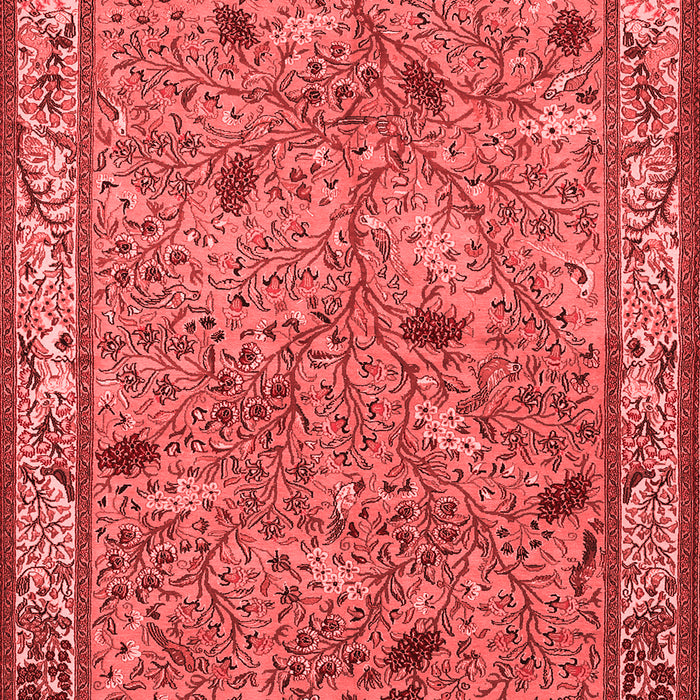 Machine Washable Animal Red Traditional Rug, wshtr2196red