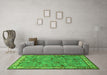 Machine Washable Animal Green Traditional Area Rugs in a Living Room,, wshtr2196grn