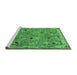 Sideview of Machine Washable Animal Emerald Green Traditional Area Rugs, wshtr2196emgrn