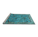 Sideview of Machine Washable Animal Light Blue Traditional Rug, wshtr2196lblu