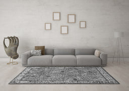 Machine Washable Animal Gray Traditional Rug in a Living Room,, wshtr2196gry