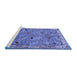 Sideview of Machine Washable Animal Blue Traditional Rug, wshtr2196blu