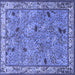 Square Animal Blue Traditional Rug, tr2196blu