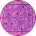 Round Animal Pink Traditional Rug, tr2196pnk