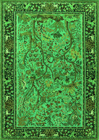 Animal Green Traditional Rug, tr2197grn