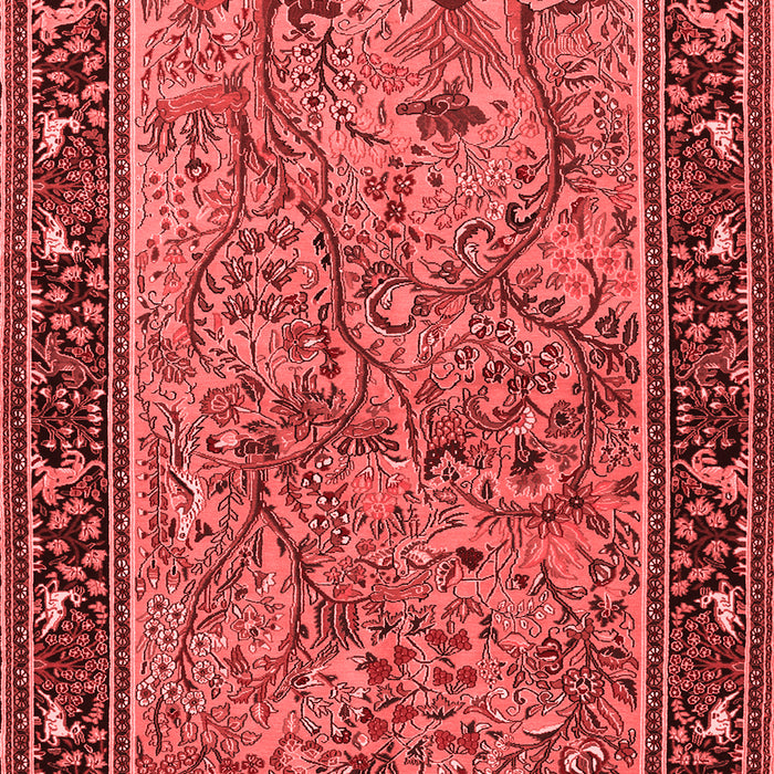 Machine Washable Animal Red Traditional Rug, wshtr2197red