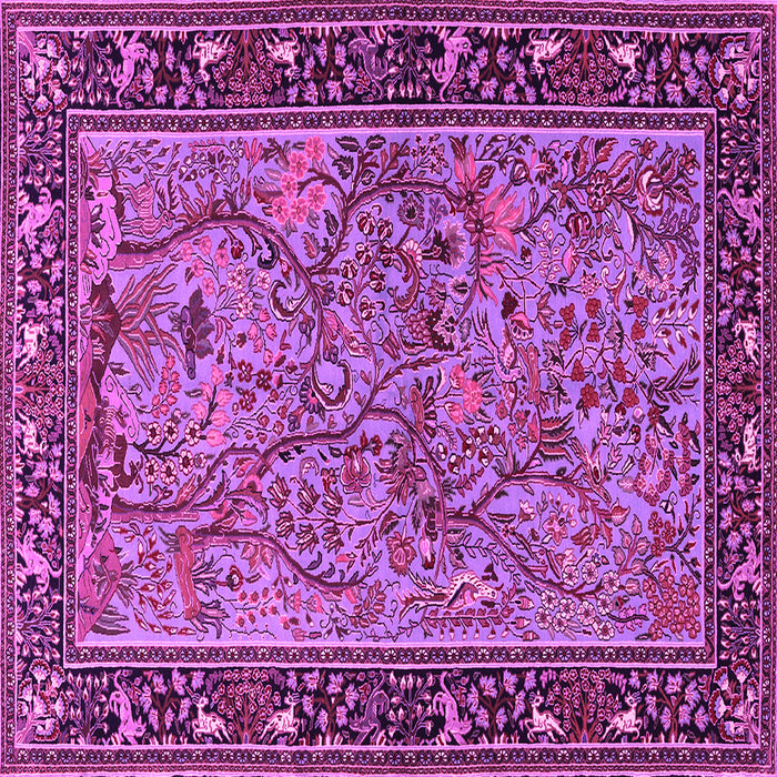 Square Machine Washable Animal Pink Traditional Rug, wshtr2197pnk