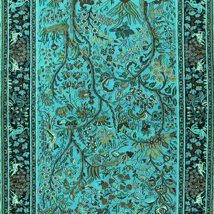 Animal Turquoise Traditional Rug, tr2197turq