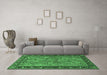 Machine Washable Animal Emerald Green Traditional Area Rugs in a Living Room,, wshtr2197emgrn