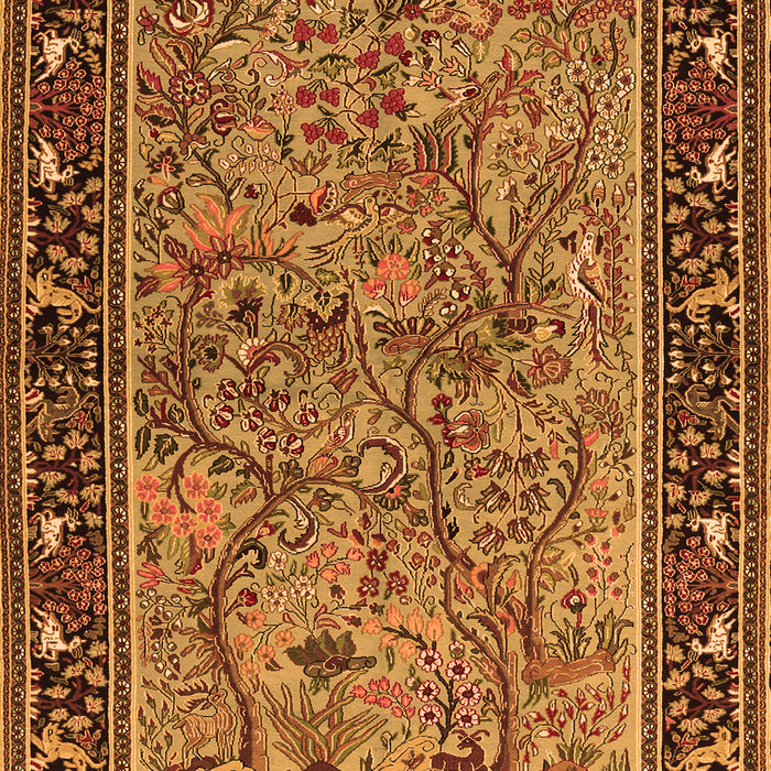 Serging Thickness of Machine Washable Animal Orange Traditional Area Rugs, wshtr2197org