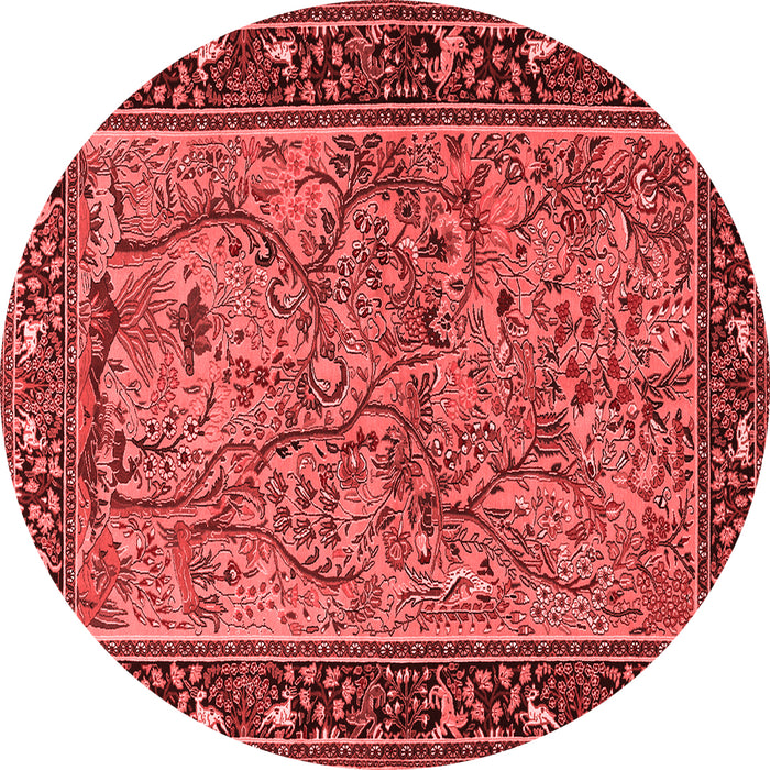 Machine Washable Animal Red Traditional Rug, wshtr2197red