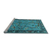 Sideview of Machine Washable Animal Light Blue Traditional Rug, wshtr2197lblu