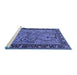 Sideview of Machine Washable Animal Blue Traditional Rug, wshtr2197blu