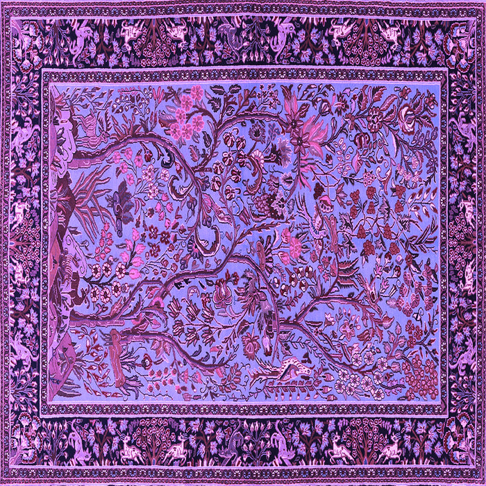 Square Animal Purple Traditional Rug, tr2197pur