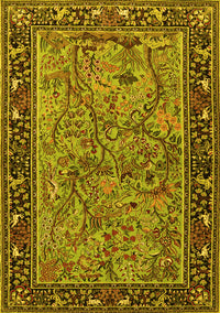 Animal Yellow Traditional Rug, tr2197yw