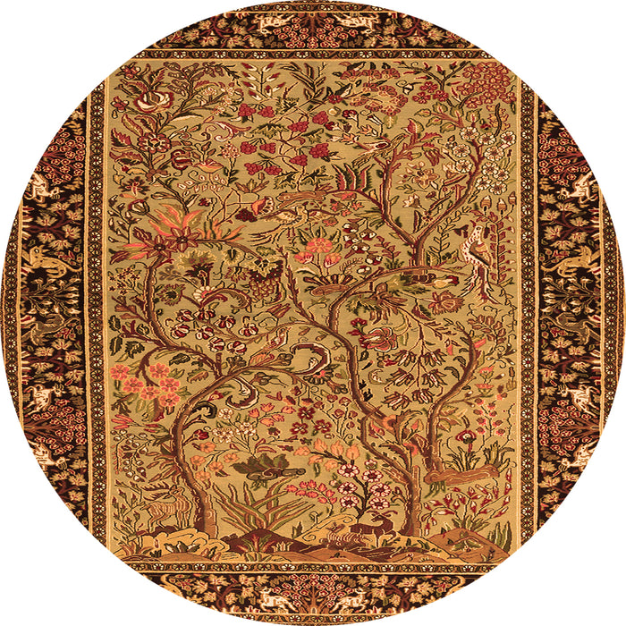 Machine Washable Animal Orange Traditional Area Rugs, wshtr2197org