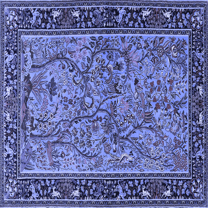 Square Animal Blue Traditional Rug, tr2197blu