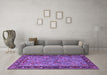 Machine Washable Animal Purple Traditional Area Rugs in a Living Room, wshtr2197pur