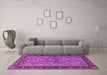 Machine Washable Animal Pink Traditional Rug in a Living Room, wshtr2197pnk