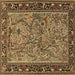 Square Animal Brown Traditional Rug, tr2197brn