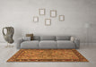 Machine Washable Animal Orange Traditional Area Rugs in a Living Room, wshtr2197org