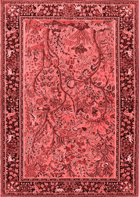 Animal Red Traditional Rug, tr2197red