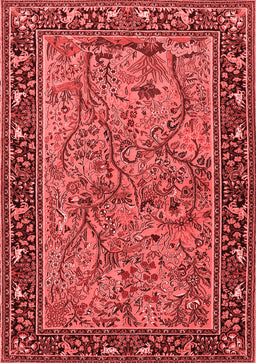 Animal Red Traditional Area Rugs