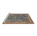 Sideview of Machine Washable Traditional Dark Sienna Brown Rug, wshtr2198