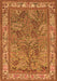 Animal Orange Traditional Rug, tr2198org