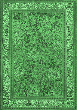 Animal Emerald Green Traditional Rug, tr2198emgrn
