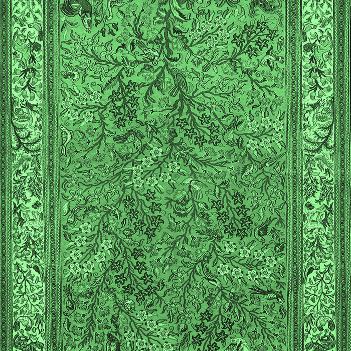Animal Emerald Green Traditional Rug, tr2198emgrn