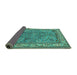 Sideview of Animal Turquoise Traditional Rug, tr2198turq