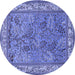 Round Animal Blue Traditional Rug, tr2198blu