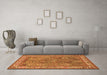 Machine Washable Animal Orange Traditional Area Rugs in a Living Room, wshtr2198org