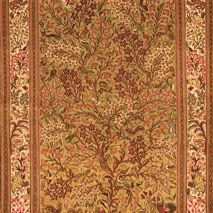 Serging Thickness of Machine Washable Animal Orange Traditional Area Rugs, wshtr2198org