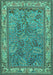 Machine Washable Animal Turquoise Traditional Area Rugs, wshtr2198turq